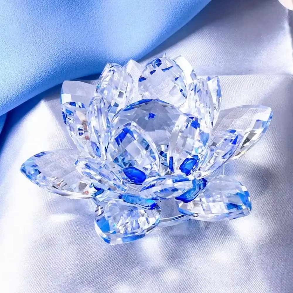 60-140mm Crystal Lotus Flower  - Paper Weight Crystal 评论和价格