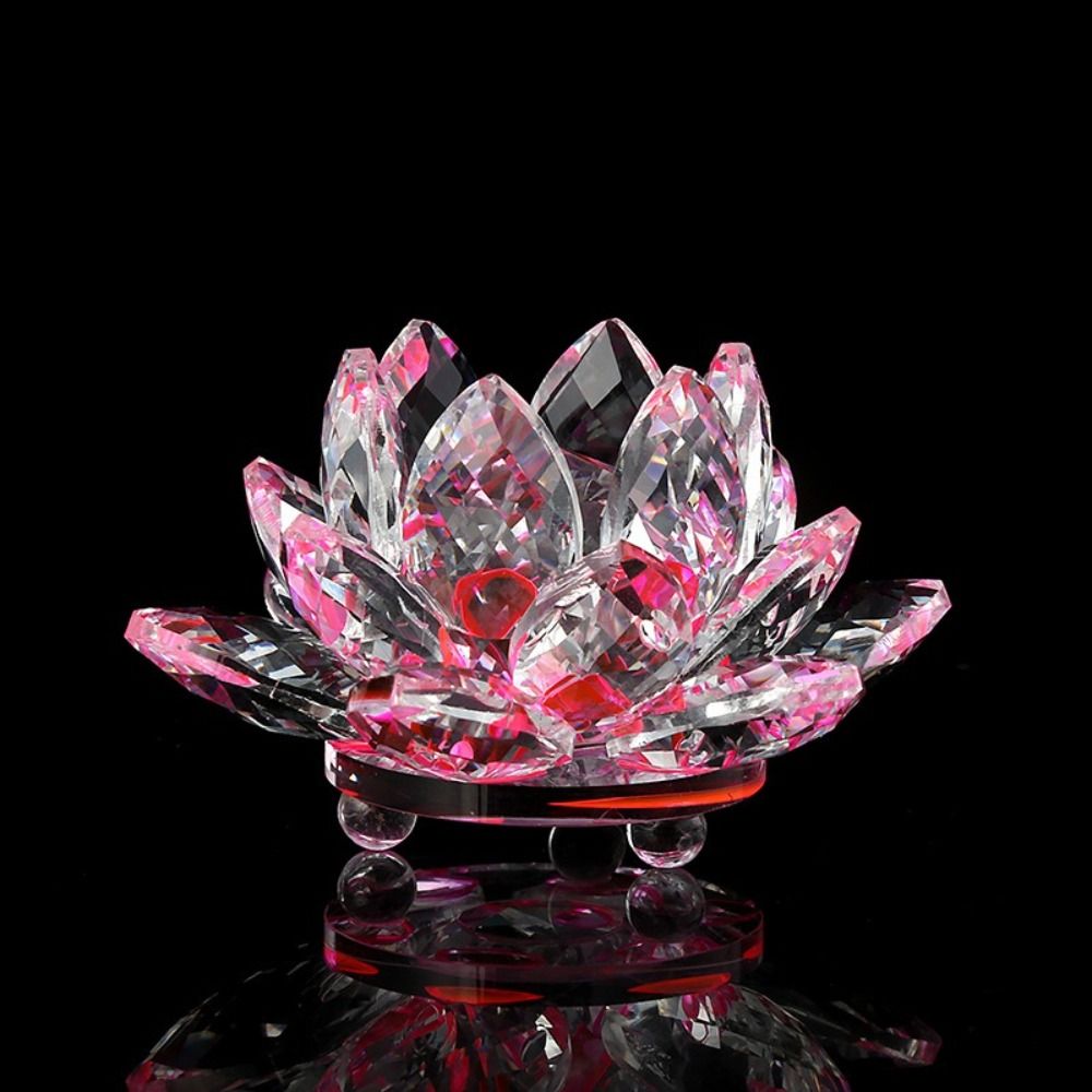 60-140mm Crystal Lotus Flower  - Paper Weight Crystal 评论和价格