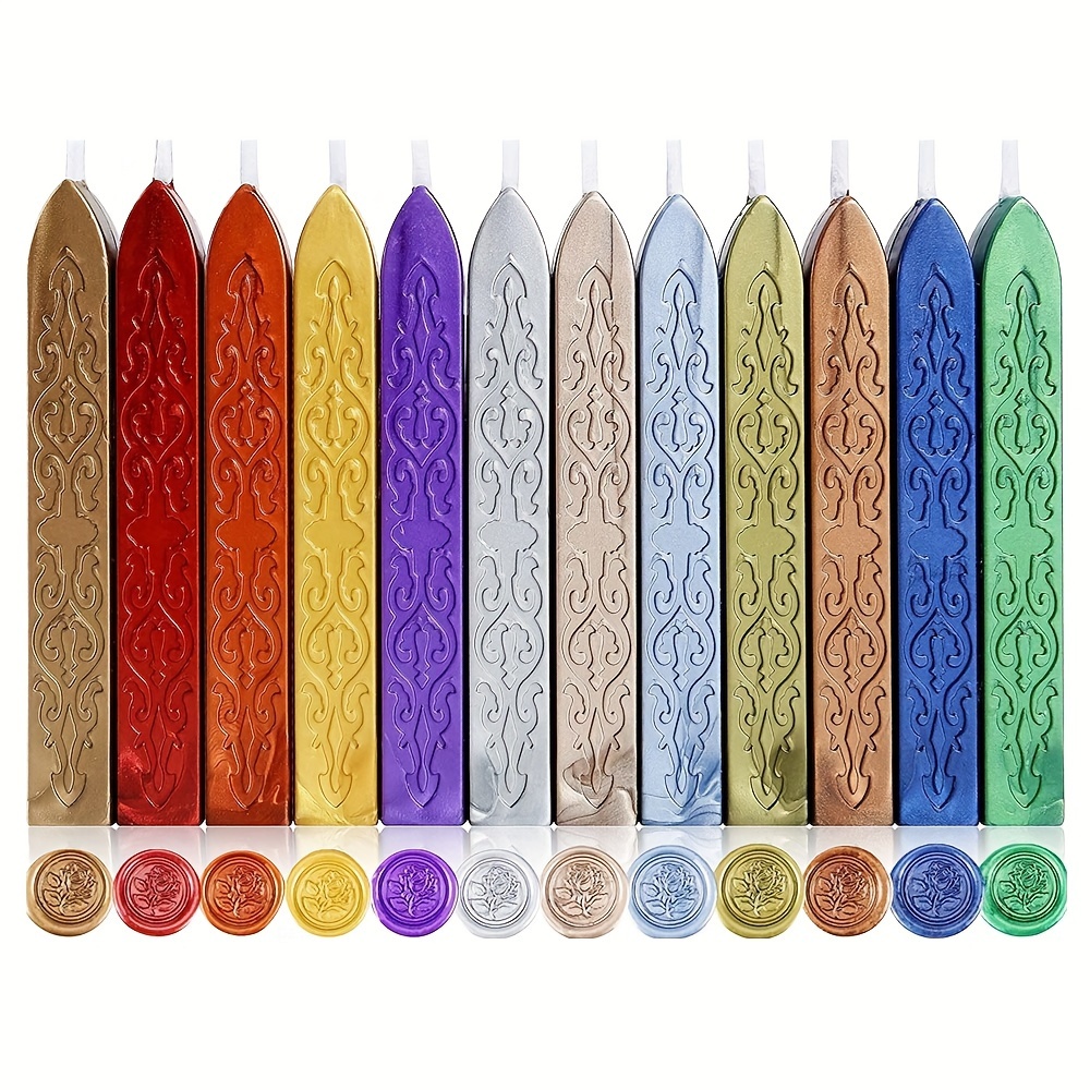 12pcs/bag Metallic Mixed Color - Wax Seal Stamp Set 评论和价格