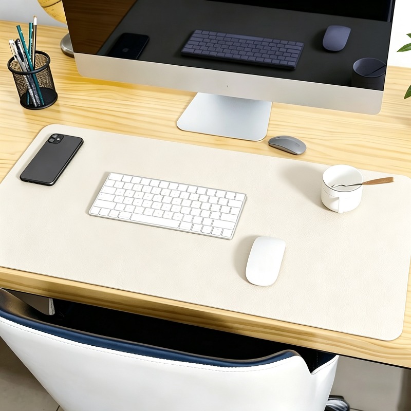 1pc Large Faux Leather Mouse P - Leather Desk Pad 评论和价格