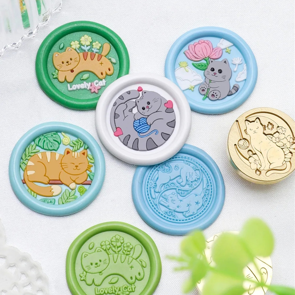 Cat Series 25mm Chapter Wax Se - Wax Seal Stamp Set 评论和价格