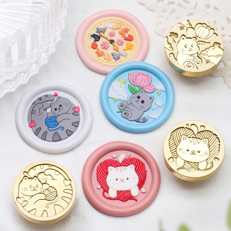 Cat Series 25mm Chapter Wax Se - Wax Seal Stamp Set 评论和价格